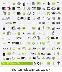 Set of delivery stickers
