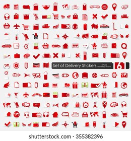 Set of delivery stickers