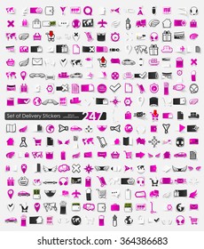 Set of delivery stickers