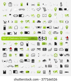 Set of delivery stickers