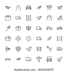 Set of delivery thin line icons. High quality pictograms of logistics. Modern line art style icons collection.