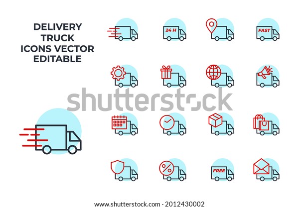set of\
delivery truck elements symbol template for graphic and web design\
collection logo vector\
illustration