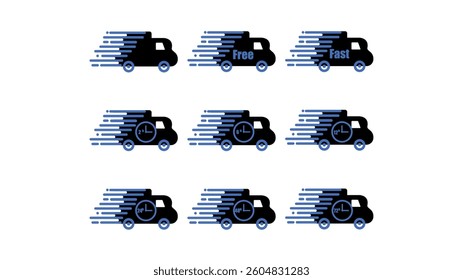 Set delivery truck icon. Vector illustration delivery truck sign and symbol.