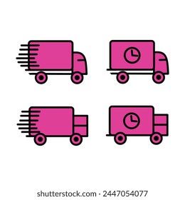 Set of delivery truck icons. Delivery truck icon.  Abstract illustration of simple icon in flat style. Graphic design template elements with application UI themes