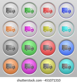 Set of Delivery truck plastic sunk spherical buttons.