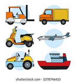 Set of delivery vehicles