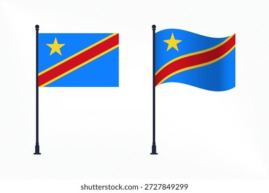 Conjunto de banderas de la República Democrática del Congo aisladas para la celebración del Día de la Independencia