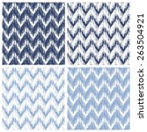 a set of denim pattern ikat zigzag