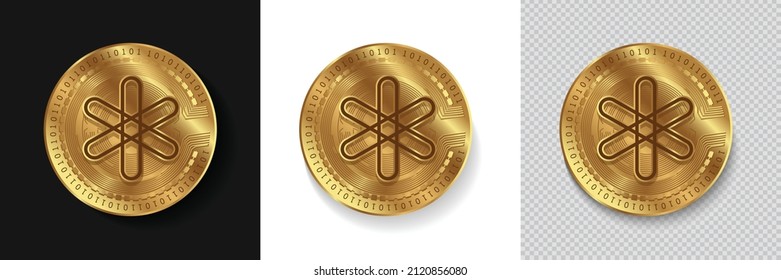 Conjunto de Dent (DENT) cripto símbolo del logotipo de la divisa aislado en fondo blanco, oscuro y transparente. Puede utilizarse como pegatina de moneda dorada, icono, etiqueta, placa, diseño de impresión y emblema