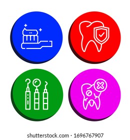 Set of dent icons. Such as Tooth Brush, Tooth, Dentist tools , dent icons