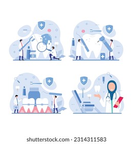 Set of dental care concept vector illustration