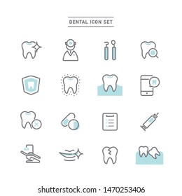 Set Of Dental Clinic Icon.