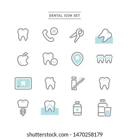 set of dental clinic icon.