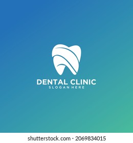 Set of dental clinic logo design concept, dental implant logo, modern dental care logo template	