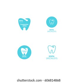 Set of dental clinic logo tooth icon. Can be used as logo for dental, dentist or stomatology clinic, teeth care and health concept. vector illustration EPS10