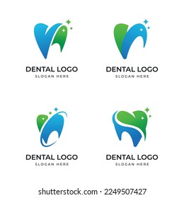 Set of dental clinic logo vector