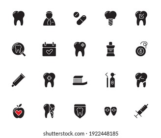 Set of Dental Clinic Vector Line Icons. 