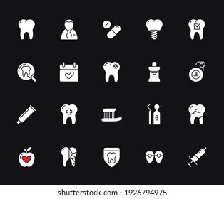 Set of Dental Clinic Vector Line Icons. 