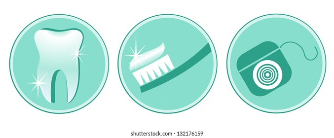 set of dental elements. vector