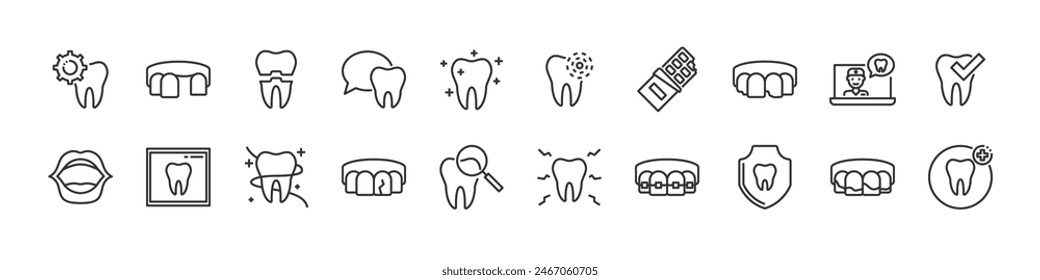 set of dental icons, dentist, tooth, teeth, 