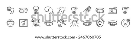 set of dental icons, dentist, tooth, teeth, 