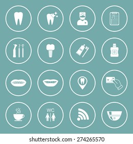 Set of dental icons. Isolated. White. vector illustration