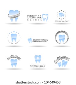 Set of dental icons. Stomatology. Set 1.