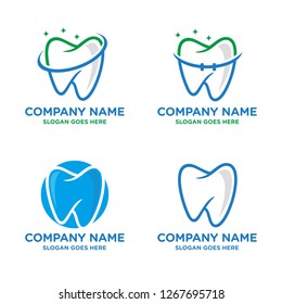 Set of dental logo template