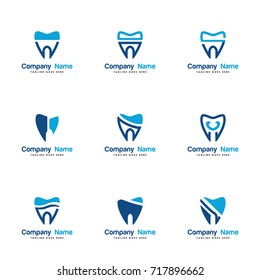set dental logo vector. Contains such Icons as dentist, clinic, smile, teeth, whitening