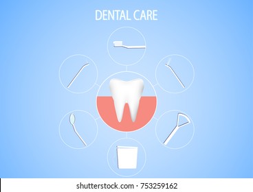 A set of dental tools, dental care concept vector illustration