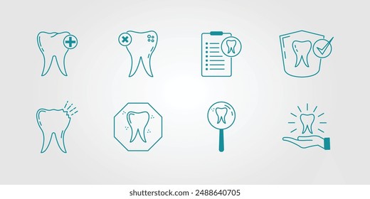set of dental or tooth logo. bundle of teeth care icon vector illustration design