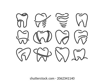 a set of dental vector logo for dental health icons or symbols.
