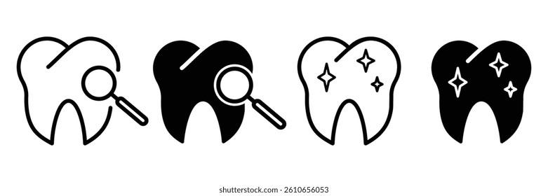 Set of Dental whitening icon collection. Teeth care, Teeth, Teeth check symbol. Vector Illustration.