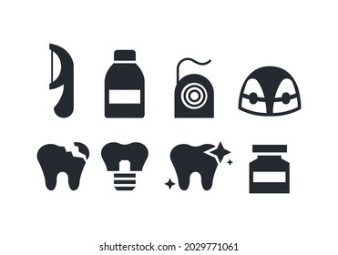 set of dentist icons vector