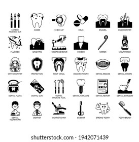 Set of dentist thin line and pixel perfect icons for any web and app project. 