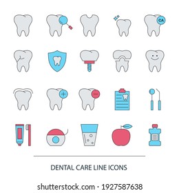 Set Of Dentistry Line Icons For Website And Mobile Site And Apps. Dental Services.