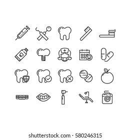 Set of Dentistry Outline Icon