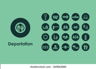 Set of deportation simple icons