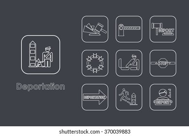 Set of deportation simple icons