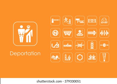 Set of deportation simple icons