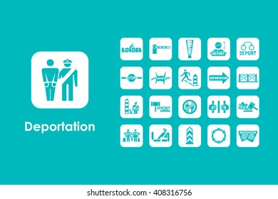 Set of deportation simple icons