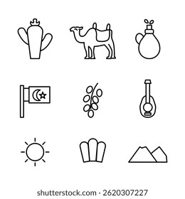 conjunto de ícones do deserto eps 10