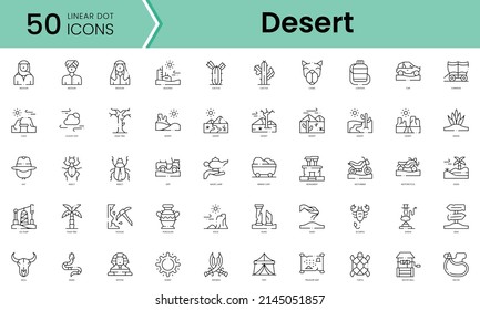 Set of desert icons. Line art style icons bundle. vector illustration