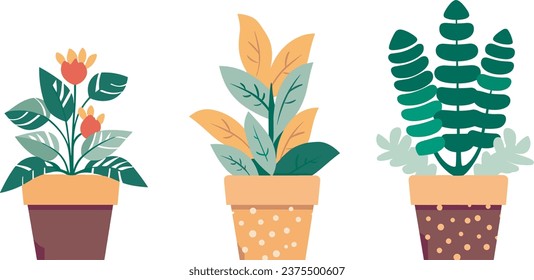 conjunto de ilustraciones vectoriales de macetas de plantas desérticas