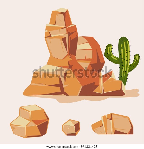 Ensemble De Rochers Du Desert Dessin Image Vectorielle De Stock Libre De Droits