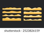 set of desert sand dunes or sand beach landscape decoration vector