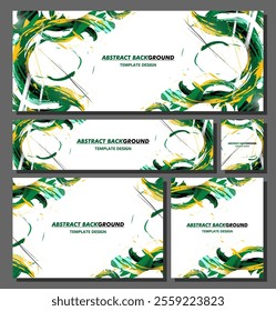 set design abstract background, green and dark green sport template design vector, banner layout template, poster design template