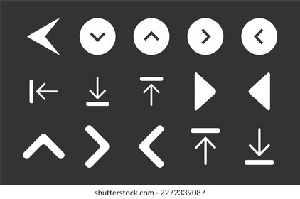 set design arrows icons collection 