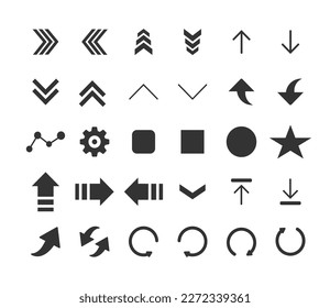 set design arrows icons collection 