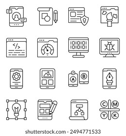 Set of Design and Art Linear Icons

